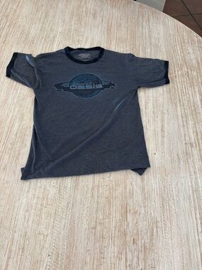 Oasis Dark Charcoal Graphic Ringer Tee